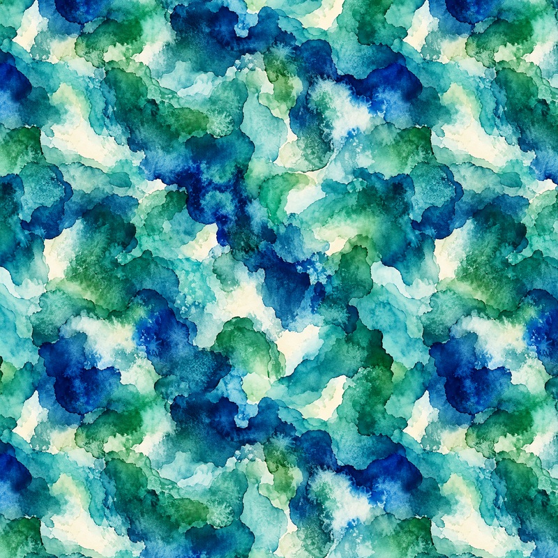J07 / Blue-green watercolour